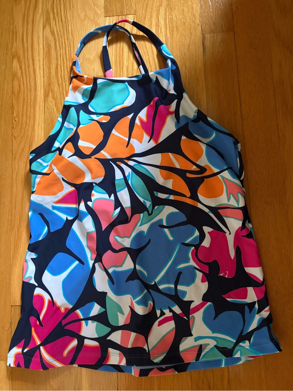 Nautica Multicolor Floral-Print Womens Swim Tank One-Piece